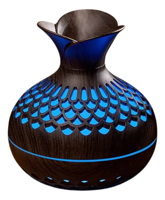 Humidificador Flor Rgb Aromas Madera Esencia De Regalo