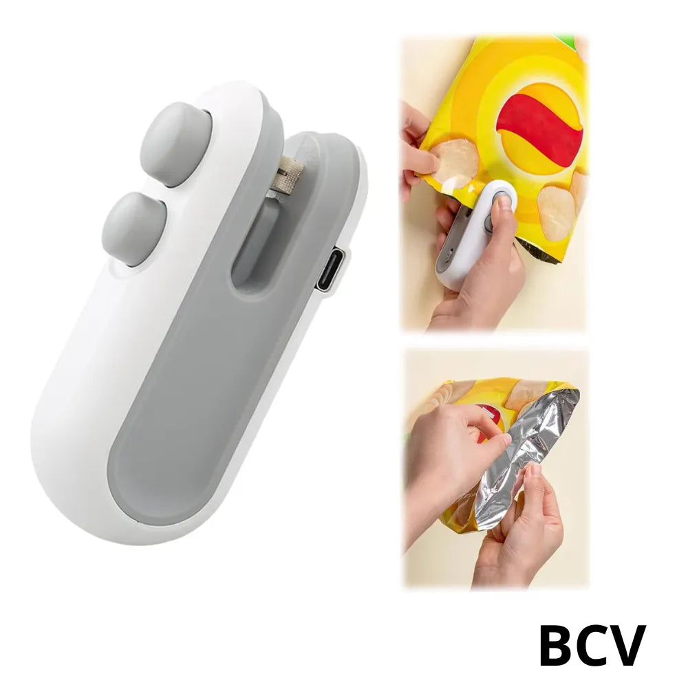 Mini Selladora De Bolsas Plastica Portatil Bateria Magnetica