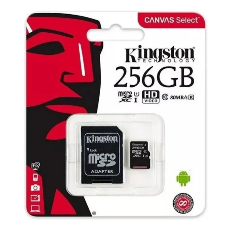 Memoria Micro Sd 256 Gb Kingston Clase 10 Tienda Sellada