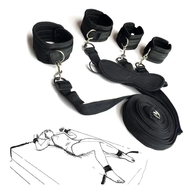 Kit De Esposas Fetichismo Bdsm Para Cama Juegos Adultos