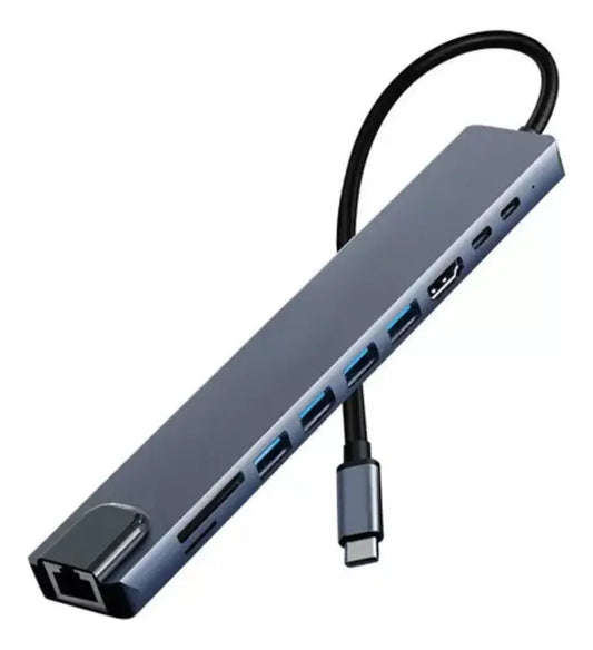 Hub Adaptador Multipuestos 10 En1 Tipo C 3.0 Aluminio