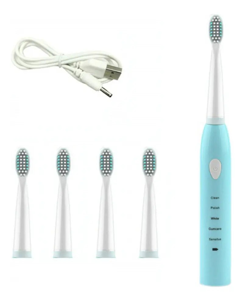 Cepillo Eléctrico Dental 4 En 1 Recargable 4 Repuestos USB