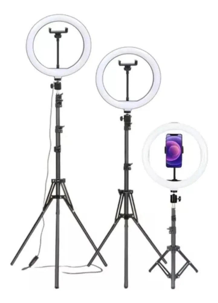 Aro De Luz Led 20 Cm Con Trípode Y Base Celular