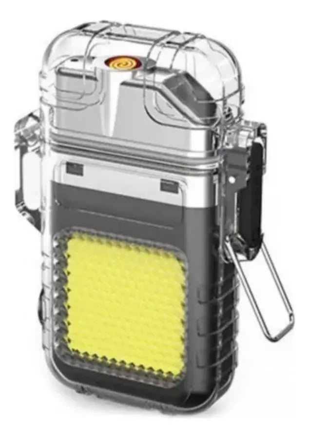 Encendedor Yesquero Electrico Linterna Led Llavero Multiusos