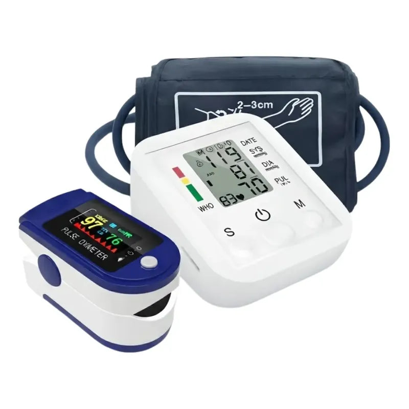 Tensiómetro Digital De Brazo + Oximetro Pulso Pilas Combo