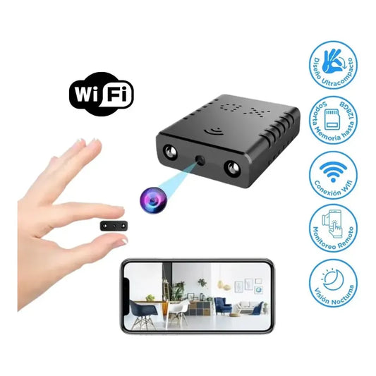 Mini Cámara Espía Wifi Hd Sensor Movimiento Nocturno Usb Negro
