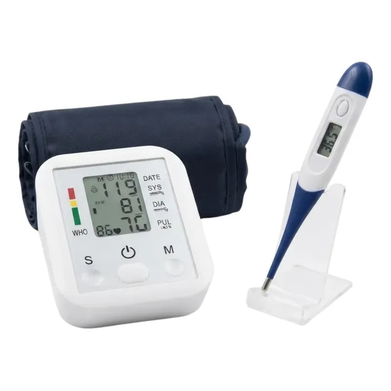 Tensiómetro Digital De Brazo+ Termometro Oral Flexible Combo