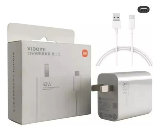Cargador Xiaomi 33w Carga Rápida Puerto Usb C Con Conector