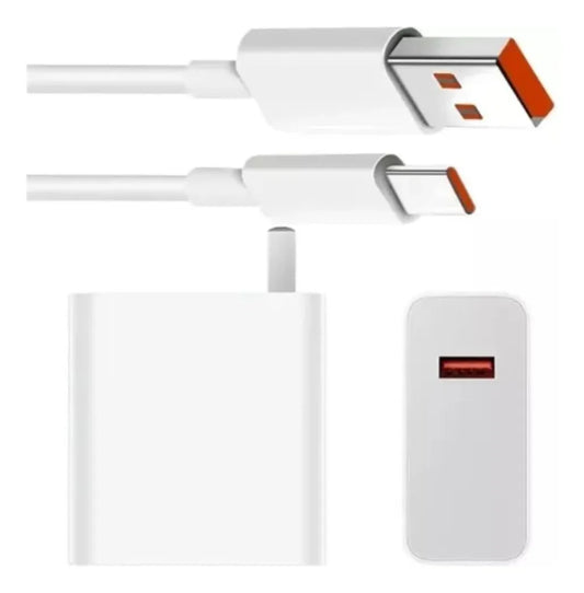 Cargador Xiaomi 33w Carga Rápida Puerto Usb C Con Conector