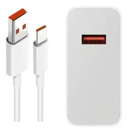 Cargador Xiaomi 33w Carga Rápida Puerto Usb C Con Conector