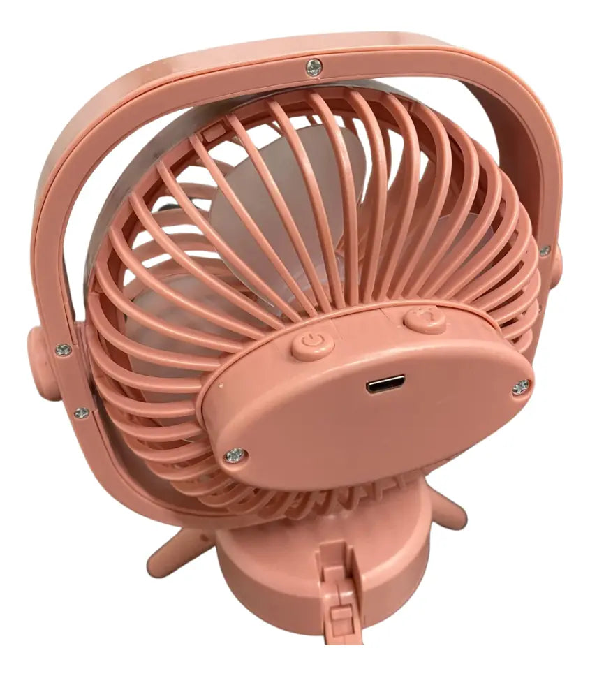 Mini Ventilador Portátil Recargable Base Ajustable Giratorio