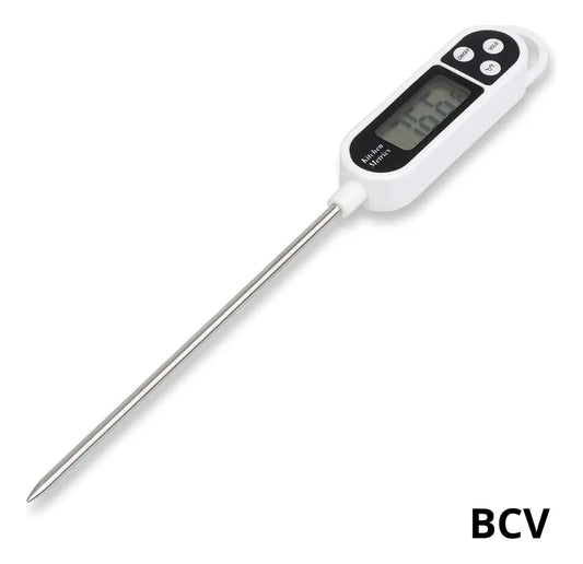 Termómetro Digital de Cocina TP300 con Sonda de Acero Inoxidable (Blanco)