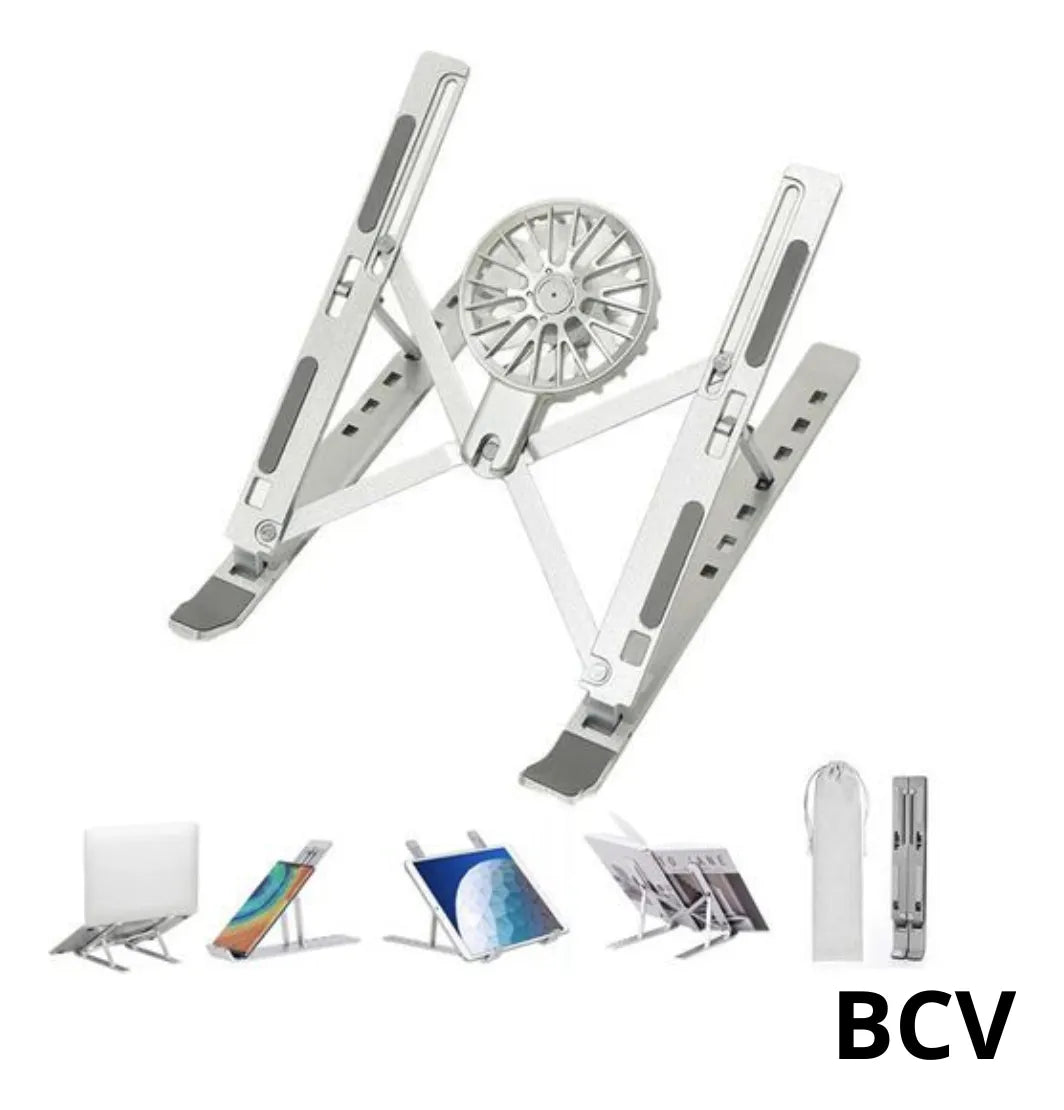 Base Para Laptop Metalica Con Mini Ventilador Portatil Usb