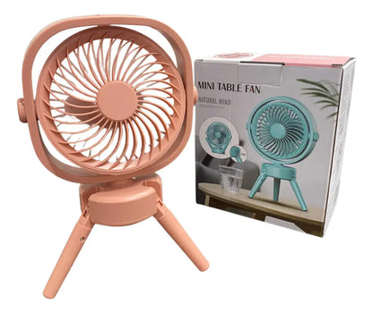 Mini Ventilador Portátil Recargable Base Ajustable Giratorio