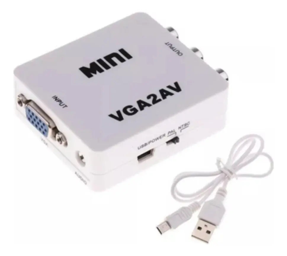 Convertidor Vga A Rca Adaptador Hd 1080p Pc Monitor Laptop