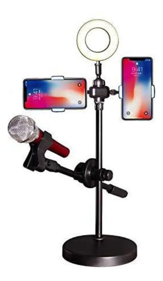 Aro De Luz Con Soporte Para Microfono Grabacion Y Celular