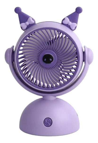 Mini Ventilador Portátil Recargable Base Orejas Usb 3 Aspas