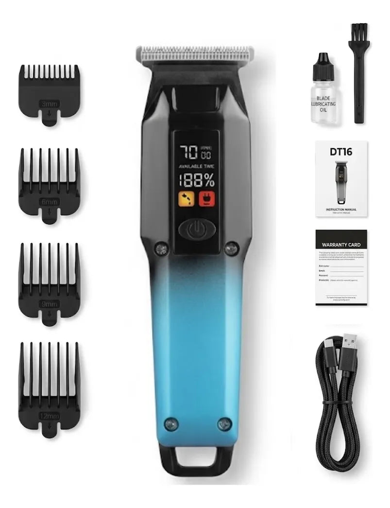 Maquina De Afeitar Dt16 Pantalla Led Recargable Patillera