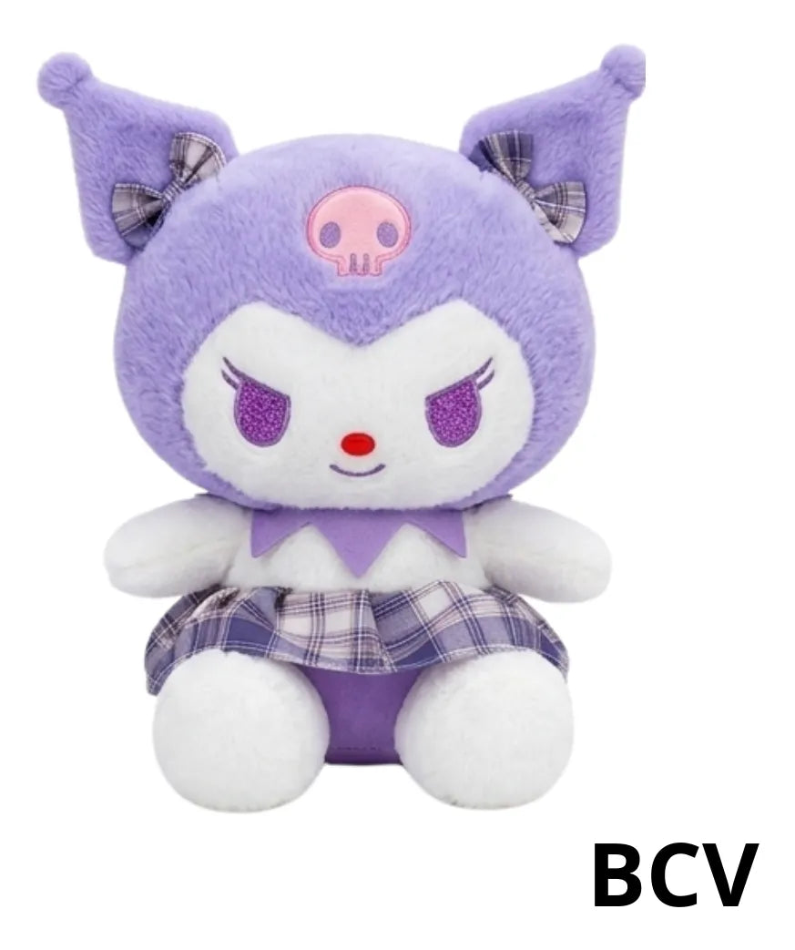 Peluche Afelpado Kuromi Detalle Muñeco 25cm Premium Kawaii