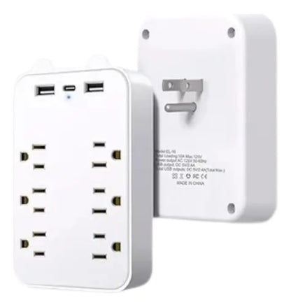 Regleta Electrica 8 Tomas Universal Puerto Usb Puerto C 110v