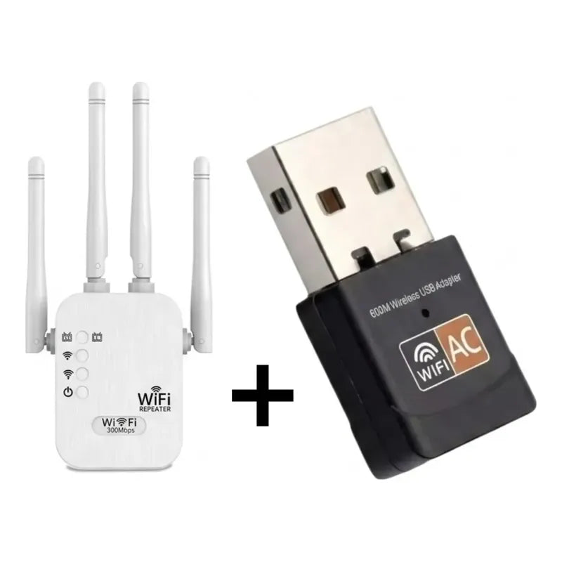 Repetidor Wifi Rompemuro Señal + Antena Dual Band Usb Combo
