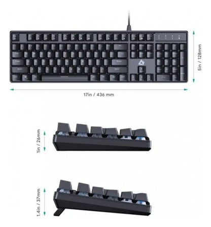 Teclado Mecanico Aukey Ergonomico Rgb Alambrico Led Armable