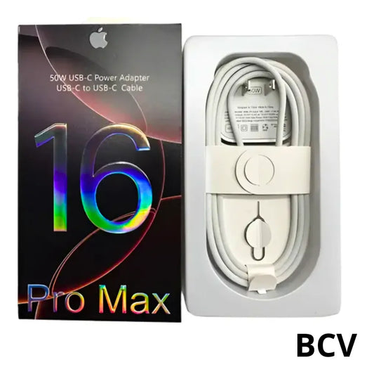 Cargador iPhone 50w Tipo-c A Tipo C Taco Carga Rápida