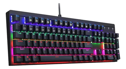 Teclado Mecanico Aukey Ergonomico Rgb Alambrico Led Armable