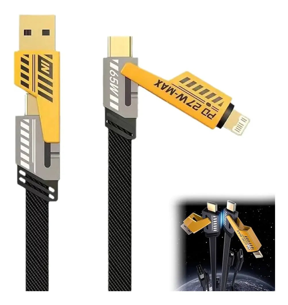 Cable Multiple Usb A Tipo C Lightning 4 En 1 Carga Rapida 2m