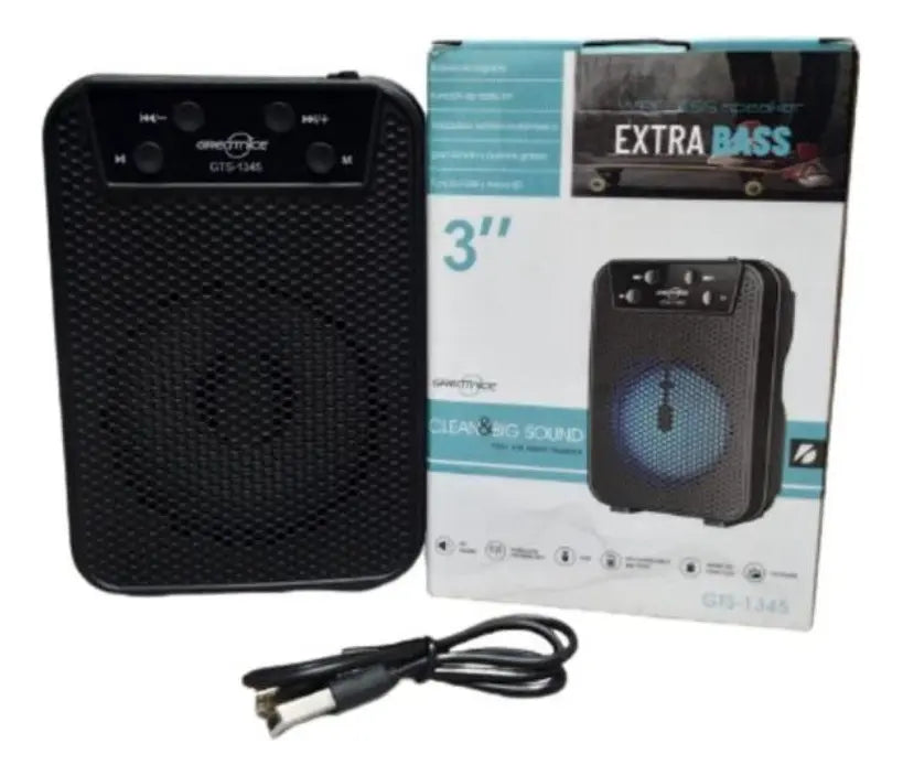 Corneta Gts1345 Recargable Usb Portátil Bluetooth Radio Sd