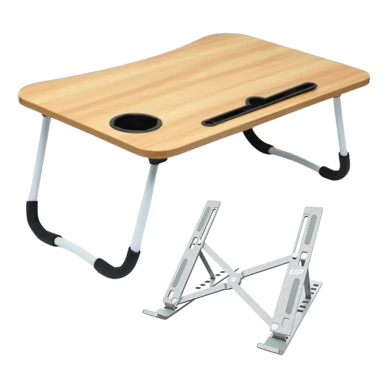 Mesa Plegable Escritorio Laptop + Base Metalica Laptop Combo