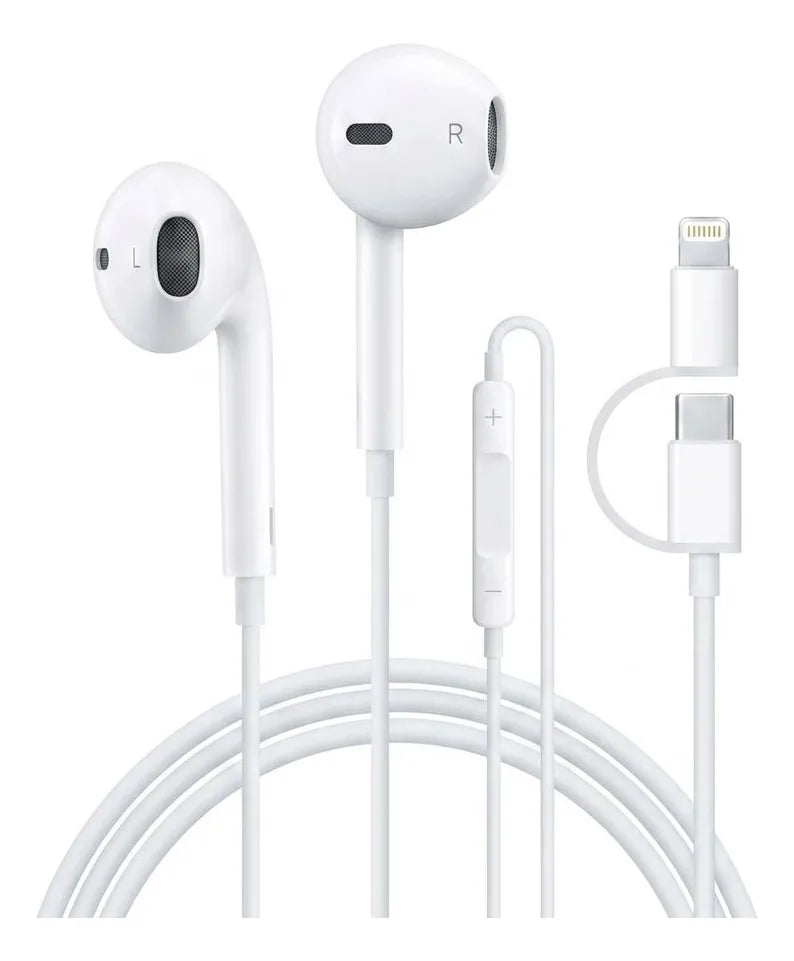 Audifonos Alambrico Earpods iPhone Usb C Y Otg Lightning