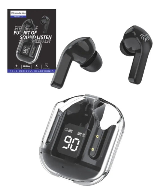 Audífonos Inalámbrico Ultrapods Max Bluetooth 5.3 Recargable (Diseño Transparente)