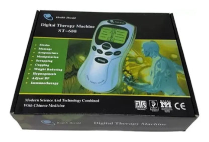 Electroestimulador Masajeador TENS con Conexión 110V (8 Electrodos).