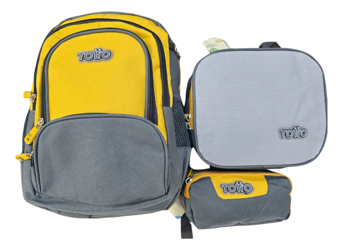Bolso Morral Con Lonchera Y Cartuchera Totto Escolar 3pcs