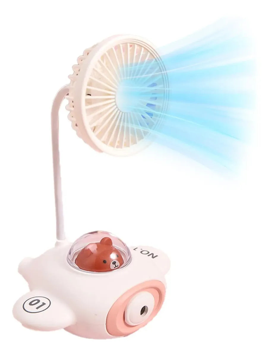 Lampara Animal Mini Ventilador Espacial Mesa Noche Portatil