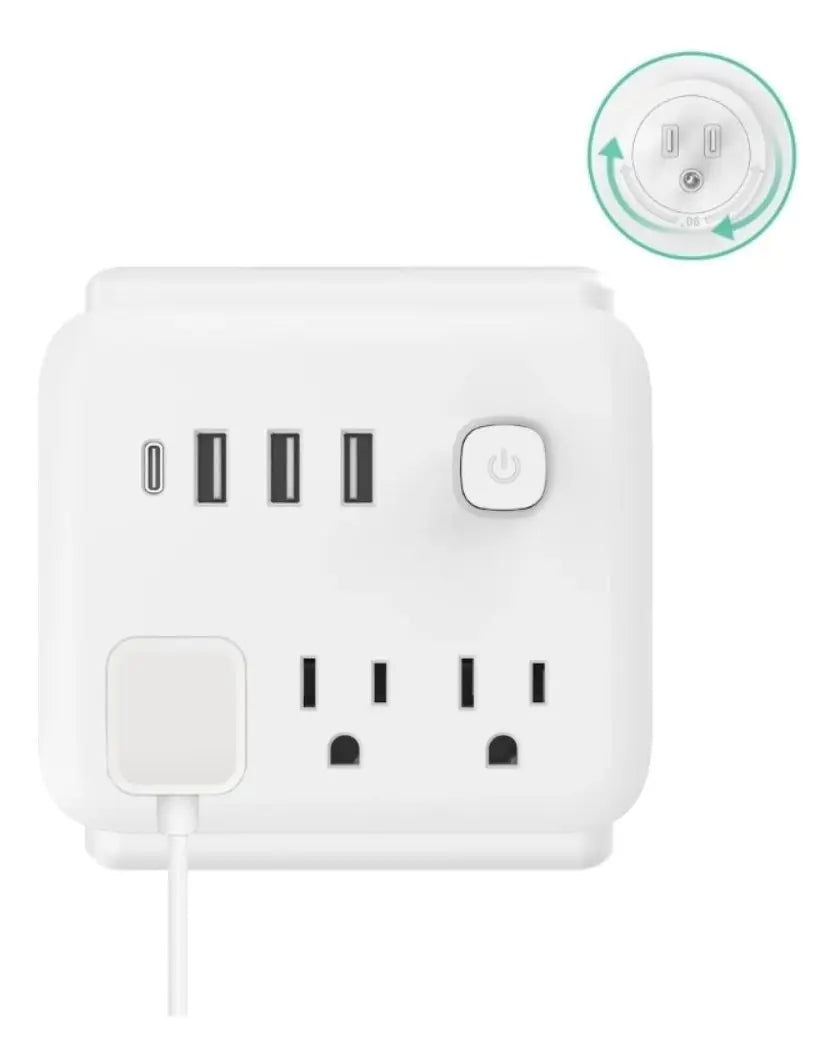 Regleta Electrica 7 Tomas Universal Puerto Usb Puerto C 110v