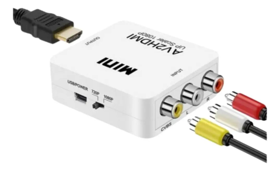 Adaptador Convertidor de RCA AV a HDMI (Blanco)