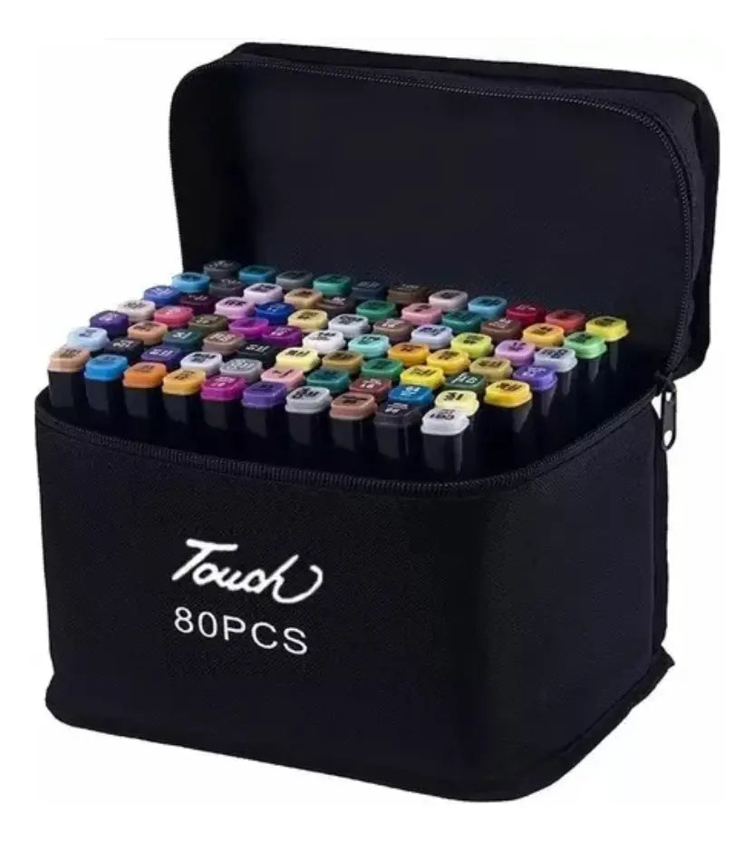Set Marcadores 80 Piezas Doble Punta Fina Resaltador Touch