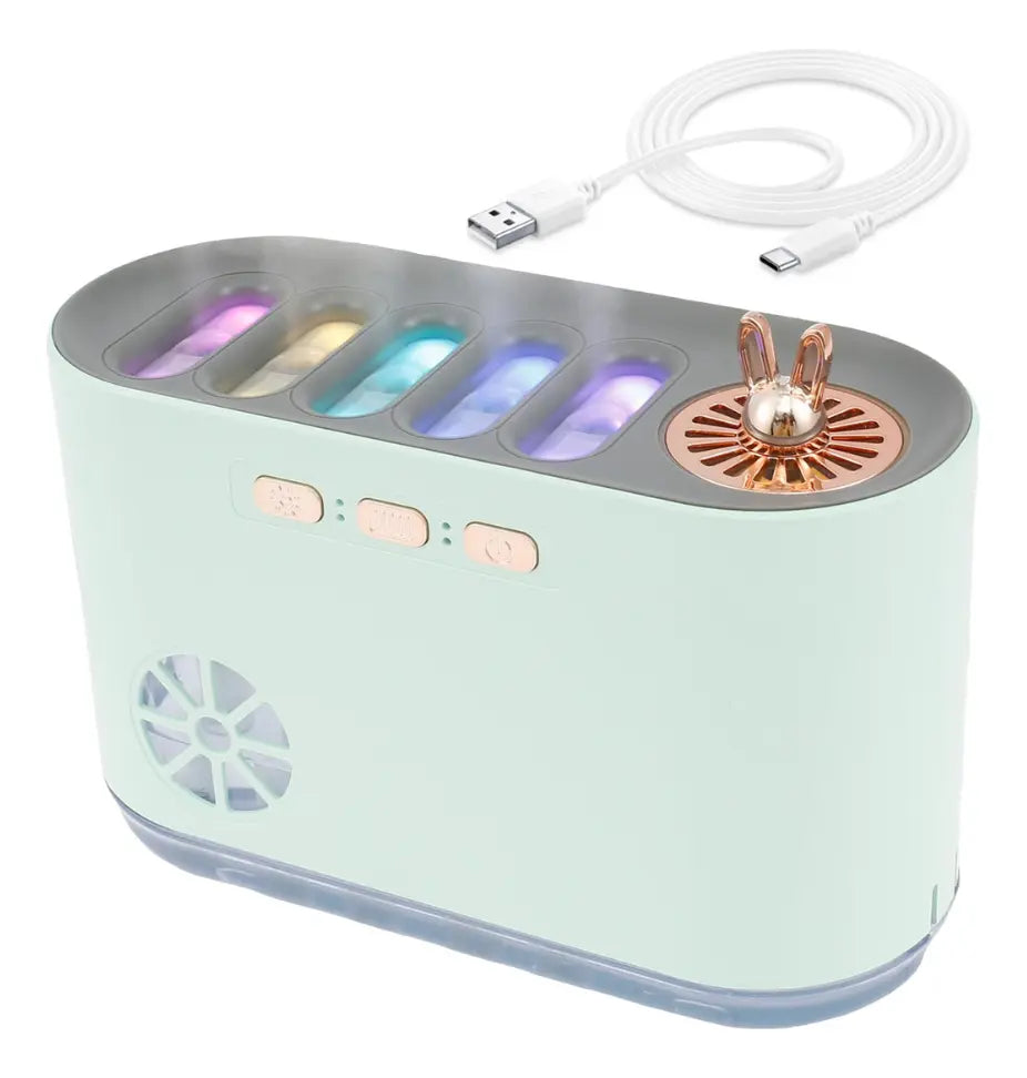 Humidificador Fuego Rgb Aromas Sonido Esencia De Regalo