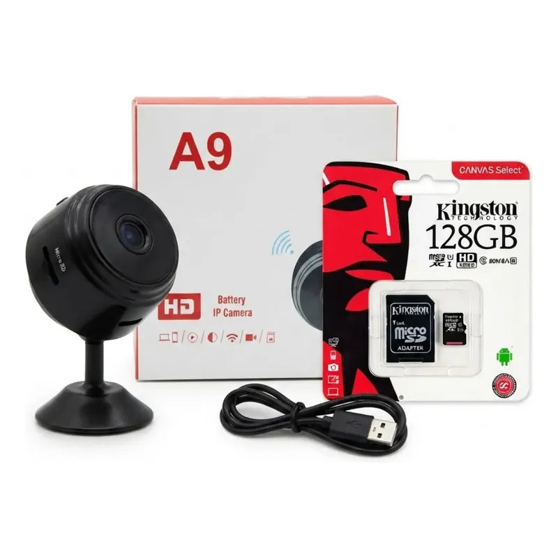 Mini Cámara Wifi Espía Hd + Memoria Micro Sd 128gb Combo Hd
