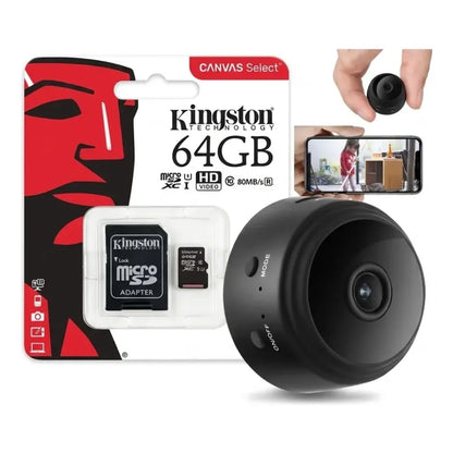 Mini Cámara Wifi Espía Hd + Memoria Micro Sd 64gb Combo Hd
