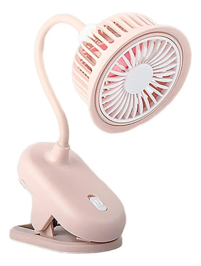 Mini Ventilador Portátil Recargable Gancho Soporte 4 Aspas