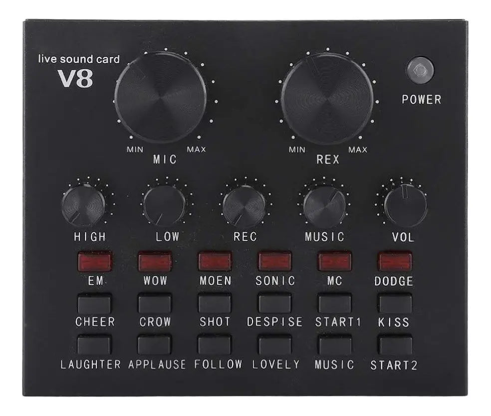 Tarjeta Sonido V8 Multifuncional Mezclador Audio Micrófono