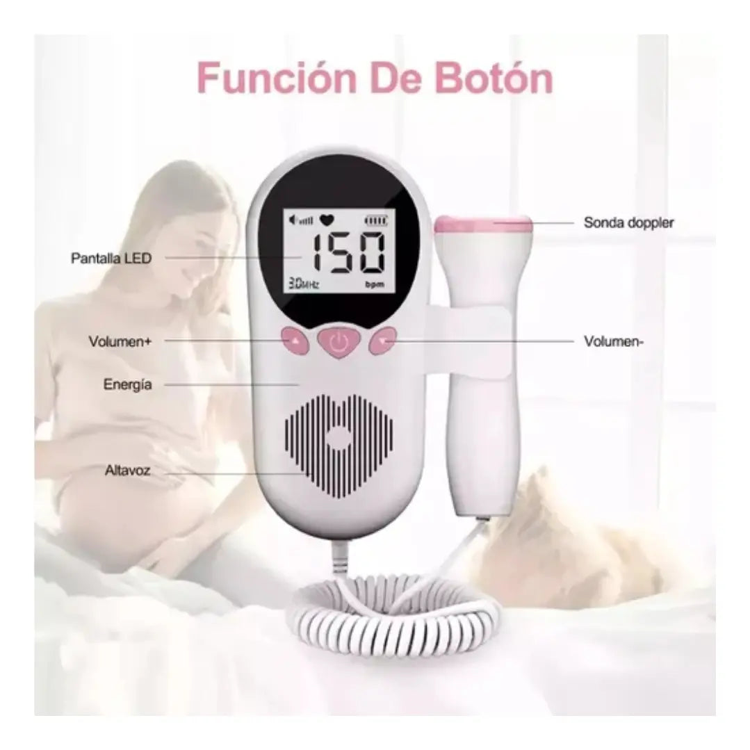 Monitor De Frecuencia Cardiaca Fetal Portatil Latidos Pila