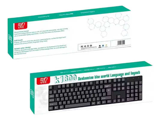 Teclado Alambrico Biojee Usb Laptop Pc En Ingles De Cable