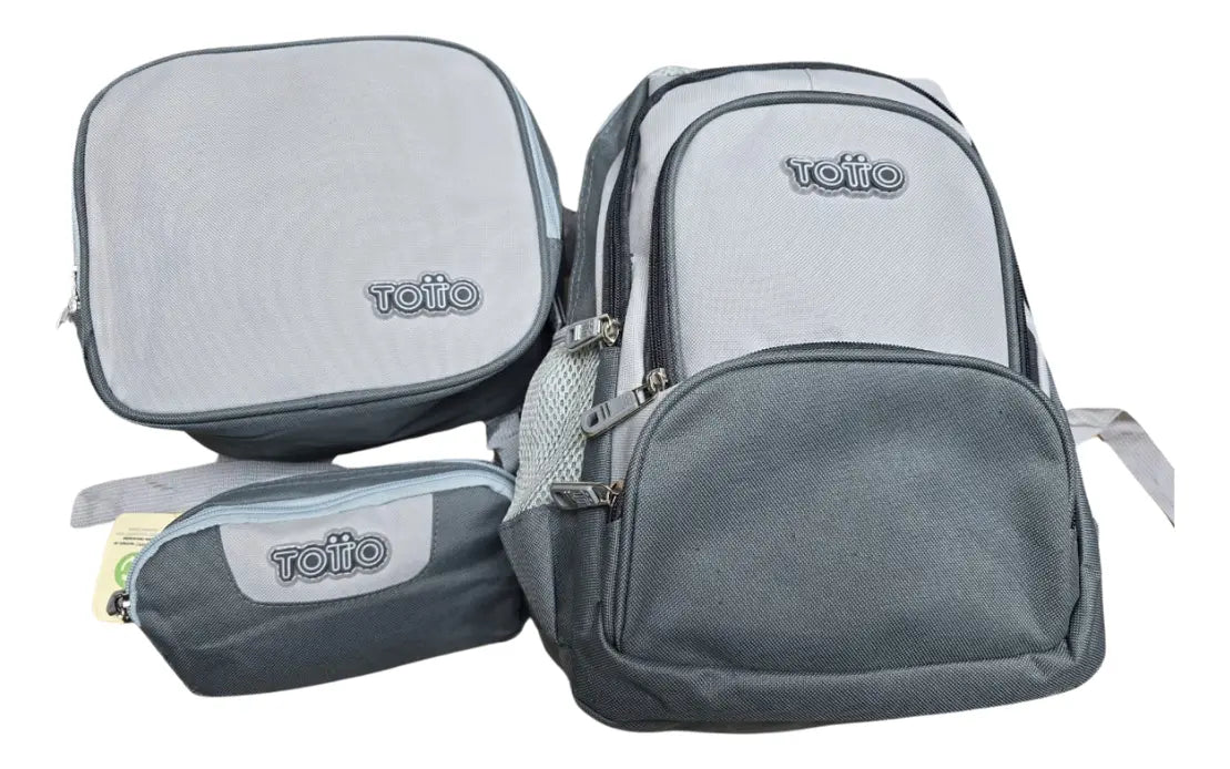 Bolso Morral Con Lonchera Y Cartuchera Totto Escolar 3pcs