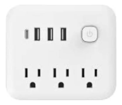 Regleta Electrica 7 Tomas Universal Puerto Usb Puerto C 110v