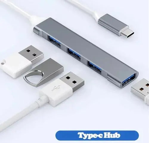 Hub Usb C A 3.0 Adaptador Convertidor 4 En 1 Multi Puertos