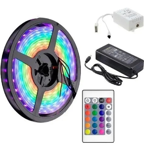 Cinta Led Carrete De Luz Led De 5 Metros Rbg Con Su Control